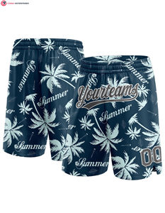 Auténticos pantalones cortos de baloncesto personalizados negro blanco 3D patrón Casual tejido tablero pantalones cortos bordado transpirable cintura elástica - Product Image 6