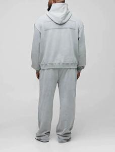 ชุดวอร์มผู้ชายผ้าฝ้าย 2 ชิ้น น้ำหนัก 220 กรัม แบบมีซิป พร้อมจัดส่งทางอากาศ รับผลิตตามสั่งขายส่ง - Product Image 2