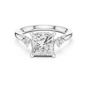 Joyas frescas Anillo de compromiso de diamantes de moissanita de oro sólido de 14 quilates para mujer Diseño vintage - Product Image 3