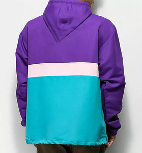 Wholesale Custom Design & Logo <b>Half</b> <b>Zip</b> Pullover Block Color <b>Men's</b> Windbreaker <b>Jackets</b>-Waterproof Hooded Reversible Winter - Product Image 4
