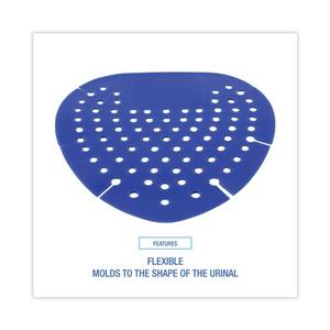 Écran de urinoir jetable solide Boardwalk parfum Bubble Gum bleu - 1 douzaine pour usage avec détergent de salle de bain - Product Image 4
