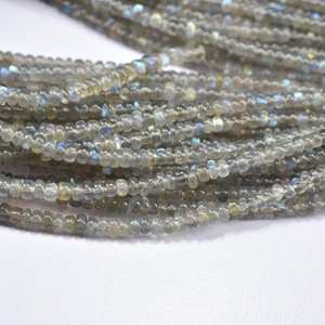 Labradorita Natural suave Rondelle piedras preciosas hebras Cadena 3-5mm labradorita cuentas lote para la fabricación de collares de joyería - Product Image 2