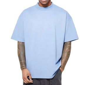 T-shirt uni en coton 100% écologique, à séchage rapide, respirant, poids lourd, col rond, surdimensionné, pour homme, 300 GSM - Product Image 3