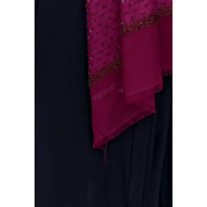 Chal de Cachemira con Brillo Plum 70x200 - Bufanda de Invierno con Estampado Floral para Fiesta - Product Image 4