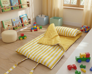 Tapis de couchage pliable et portable pour bébé - Conception facile à plier pour les voyages, les jeux et la sieste - Matière organique en duvet de canard résistante à l'eau - Toutes saisons - Product Image 1