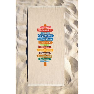 Serviette en mousseline de coton biologique 100% Varol, séchage rapide, douce, pour la maison et la plage, avec logo brodé, design Nomada de haute qualité - Product Image 2