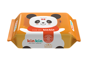 ผ้าเช็ดทำความสะอาดเด็ก OEM KinKin 80 ชิ้น ผลิตจากผ้าไม่ถักทอ เนื้อเรยอนสูง ทำความสะอาดผิว กลิ่นชาเขียว ฝาพลาสติก ผลิตในเวียดนาม - Product Image 4