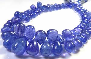 Cuentas de Tanzanita Azul Natural de Alta Calidad, Hilo de 9 Pulgadas, Forma de Lágrima, Pulido Liso, Pleocroico, 6-10 mm, Cuentas Sueltas para Joyería - Product Image 2