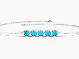 Pulsera con Dijes de Piedras de Nacimiento Engastadas en Bisel, Plata de Ley, Joyería Familiar Personalizada, Regalo de Lujo para Mujer, Uso Diario, Diseño Elegante - Product Image 5