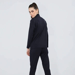 Femmes hiver solide élégant pleine fermeture éclair survêtement respirant léger deux pièces vêtements actifs Gym extérieur utilisation décontractée veste - Product Image 3