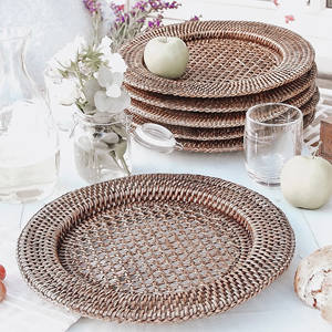 Rattan Hot Insulation <b>Dinner</b> Charger Plate Wedding Anniversary Thanksgiving Decor Placemat - Product Image 4