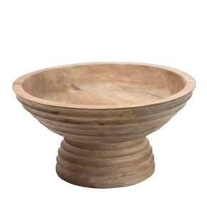 Cuencos para servir de madera de acacia de primera calidad, acabado recubierto de polvo negro, ideal para ensaladas, frutas y decoración rústica - Product Image 3