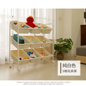 Home Storage White 9 <b>Bins</b> Toy Storage Organizer Cart Children <b>Bedroom</b> Furniture - Product Image 2