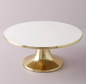 Soporte de pastel de mármol con base de latón Forma redonda Habitaciones de piedra verde Soporte de artículo de decoración de joyería - Product Image 5