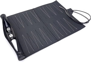 MORGANS INDUSTRIES Plateau de Backgammon Pliable Écologique avec Étui de Rangement en Cuir et Compartiment à Dés – Jeu d'Échecs et de Dames Unisexe - Product Image 2