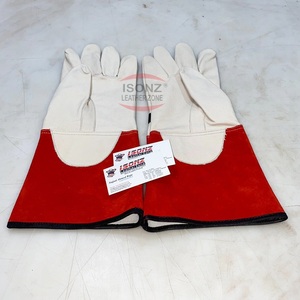 Gants de monteur de ligne avec isolation extérieure en caoutchouc en cuir véritable doublure en coton fonctions anti-coupure et anti-impact Protection par soudage - Product Image 2