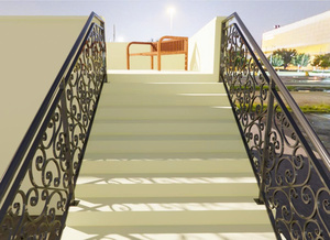 Rampe d'escalier élégante en fer forgé fabriquée à la main pour la beauté, la force et le charme intemporel pour les espaces intérieurs et extérieurs - Product Image 2