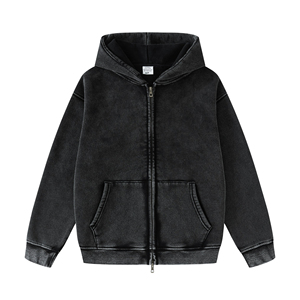 เสื้อฮู้ดดี้โอเวอร์ไซส์ผ้าฝ้าย 100% เนื้อหนา 500 กรัม ซันเฟด ล้างสีแบบแอซิด พร้อมบริการพิมพ์ลายและปักตามสั่ง สำหรับฤดูหนาว - Product Image 1