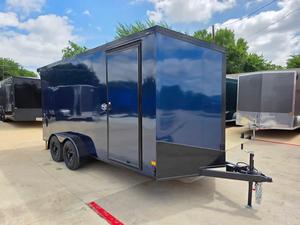 Blue Enclosed <b>Cargo</b> <b>Trailer</b> 7x14 Dual Axle Heavy Duty <b>Utility</b> Transport <b>Trailer</b> - Product Image 1