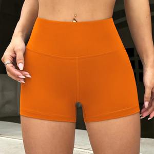 Short de yoga solide pour femmes avec 3 poches, taille haute, collants d'entraînement pour le levage des fesses, short de cyclisme élastique, vêtements de sport - Product Image 1