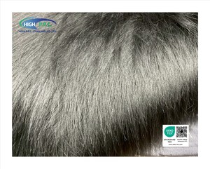 Tissu en fausse fourrure tricoté à poils longs de couleur gris foncé 100 mm pour vêtements et jouets 100% acrylique/polyester Haute densité Thaïlande Haute qualité - Product Image 2