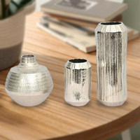 Vas Bunga Aluminium Tempa Tangan Kontemporer Galvanis Desain Elegan Serbaguna Dekorasi Meja Makan Taman Langsung dari Pabrik