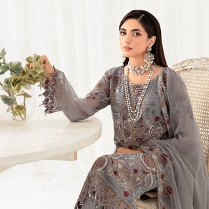 Ramsha rangoon ชุดปาร์ตี้ทางการของผู้หญิงชุด3ชิ้นผ้าชีฟอง10ชิ้น - Product Image 5