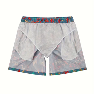 <b>Men's</b> High Waist Cotton <b>Shorts</b> Summer Beach Style Customizable Logo Anti-Wrinkle Mesh Print Solid Pattern Eco-Friendly OEM - Product Image 1