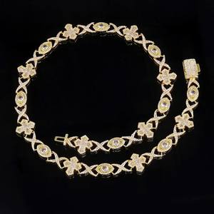 Collar de Cadena Cubana Infinita de Plata 925 con Diamante Moissanite GRA Cruzado para Hombre, Joyería Fina Premium Estilo Hip Hop - Product Image 1