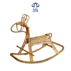 Cheval à bascule en rotin artisanal du Vietnam - Product Image 2