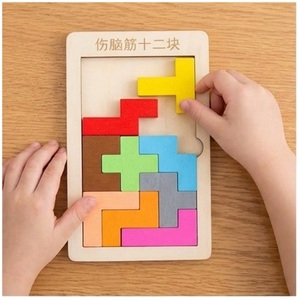 Rompecabezas de Madera Pequeño Tipo Tangram para Niños de 2 a 4 Años - 16cm X 10cm, Juguete Educativo Geométrico Colorido - Product Image 4