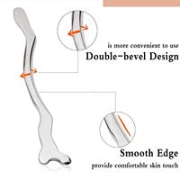 Acier inoxydable Gua Sha Long Bar Manuel et EMS Fonction Corps Grattoir pour Visage et Main Terahertz Matériel Emballé dans un Sac