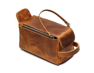 Male Custom Logo Hot Sale Black Makeup Bag Toiletry Travel Cosmetic Bags for Men High Quality Leather Wash Bag Waterproof Zipper - Product Image 2