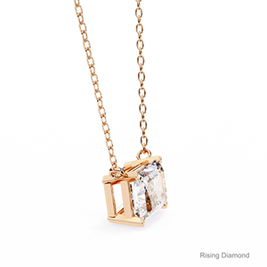 2.1 Ct Radiant Cut Lab Grown Diamond Prong Set Solitaire <b>Pendant</b>/CVD Diamond Yellow <b>Gold</b> <b>Pendant</b>/Anniversary Gift For Her - Product Image 6