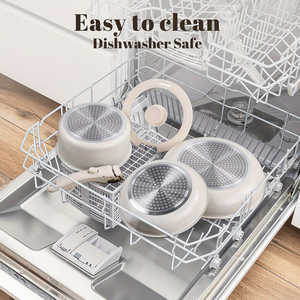 Kpxsiaion Ensemble de poêles à frire antiadhésives à induction avec poignée amovible, batterie de cuisine avec collection de casseroles et poêles à poignée détachable - Product Image 1