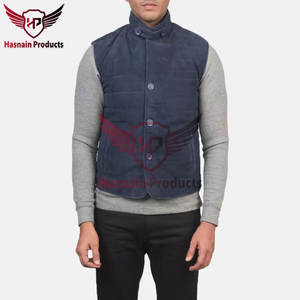 Gilet en cuir pour hommes de qualité supérieure en gros-Dernier matériau de conception-Impression de logo personnalisé-Cuir pour hommes de qualité supérieure - Product Image 4