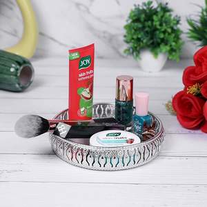 Plateau décoratif écologique de bijoux en métal avec l'idéal floral de conception pour offrir des femmes sur des occasions spéciales de mariages d'anniversaires - Product Image 2