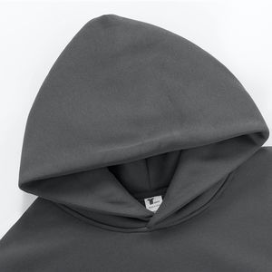 Épais lourd blanc à capuche goutte épaule hommes sweat 380 360 320 Gsm Logo personnalisé français éponge lourd surdimensionné à capuche - Product Image 5