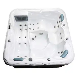 Cuatro personas Masaje independiente Bañera de hidromasaje Piscina Blanco Hidroterapia Spas de natación al aire libre Venta de acrílico Cruz OEM Tipo de entrenamiento