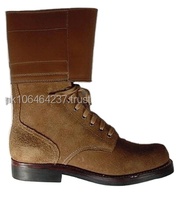 Bottes américaines de la Seconde Guerre mondiale en cuir véritable 100% imperméable noir et marron de haute qualité en gros