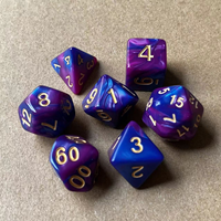 Ensemble de 7 dés polyédriques bicolores en acrylique PMMA pour jeux de rôle Dungeons & Dragons et jeux de société