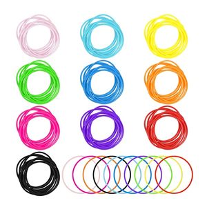 Haiwin Party 80s Colorful Neon Jelly Bracelets Rétro <span class=keywords><strong>Rock</strong></span> Pop Star Rainbow Disco Jelly Neon Gel Bracelets Extensibles Bandes - Product Image 2