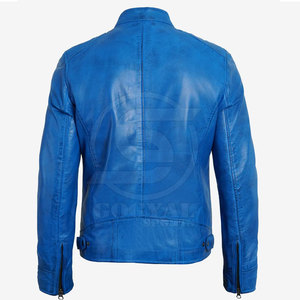 Best Men's Lightweight Leather Jacket Cow Skin Stand Collar Front Logo Eco-Friendly Breathable Windproof Casual <b>Winter</b> Outdoor - Product Image 6