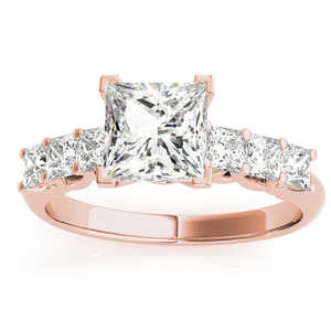 Diamond Princess Cut Bridal <b>Set</b> 1.30ct 14k Rose Gold Ring <b>Fine</b> <b>Jewelry</b> <b>Sets</b> - Product Image 2