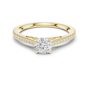 Bague de fiançailles en diamant de laboratoire rond brillant de 0,96 CT pour femmes, clarté VVS-VS EF, or 18 carats, 14 carats, 10 carats et argent 925, rose - Product Image 3