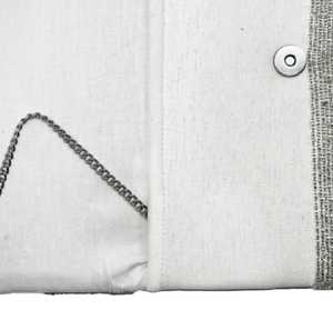 กระเป๋าคลัทช์ผ้าฝ้ายประดับลูกปัดเม็ดสีทองเมทัลลิกหรูหรา - Product Image 6