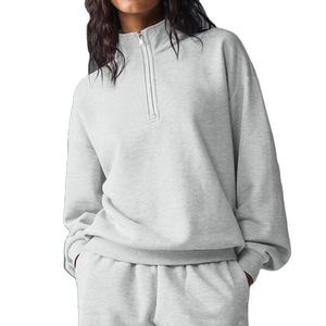 Sudadera de Forro Polar con Cierre de Cremallera 1/4, Diseño Personalizado, Bordada, Informal, con Cuello Alto, para Unisex - Product Image 1