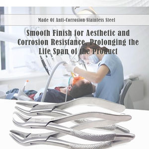 Fórceps de extracción de dientes dentales Manual reutilizable de acero inoxidable alemán de alta calidad con agarre ergonómico certificado CE - Product Image 5