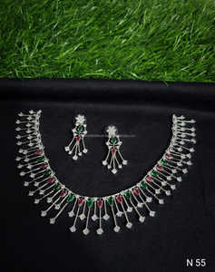 Ensemble de bijoux de mariée en diamant américain classique Collier et boucles d'oreilles en deux pièces pour mariage Style classique à la mode - Product Image 4