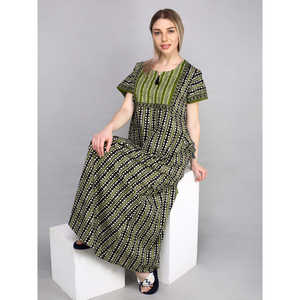 Robe de nuit longue en coton pour femme Evolve, tenue décontractée d'été avec taille élastique, taille XS, offre ODM - Product Image 2